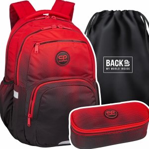 ZESTAW 3 el. Plecak CoolPack PICK  23 L czerwone ombre, GRADIENT CRANBERRY (F099756SET3CZ)