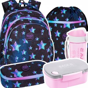 ZESTAW 5 el. Plecak wczesnoszkolny CoolPack JERRY 21 L gwiazdy, STAR NIGHT (F029830SET5CZ)