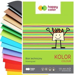BLOK TECHNICZNY A4 kolorowe kartki HAPPY COLOR (06439)