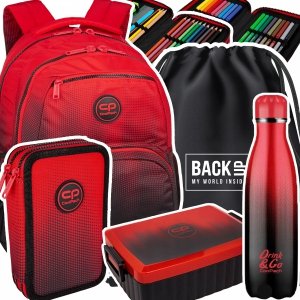 ZESTAW 5 el. Plecak CoolPack PICK  23 L czerwone ombre, GRADIENT CRANBERRY (F099756SET5CZ)