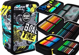 Piórnik CoolPack potrójny z wyposażeniem JUMPER 3 piłka nożna, GOAL TIME (F067701)
