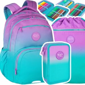 ZESTAW 3 el. Plecak CoolPack PICK  23 L fioletowe ombre, GRADIENT BLUEBERRY (E99505SET3CZ)