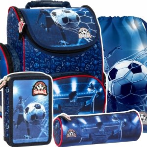 ZESTAW 4 el. Tornister szkolny ergonomiczny FOOTBALL Piłka nożna (TEMBPI19SET4CZ)