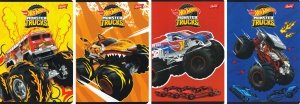 4x Zeszyt A5 w kolorową linię 16 kartek HOT WHEELS Mattel (69118SET4CZ)