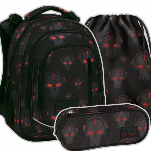 ZESTAW 3 el. Plecak wczesnoszkolny BackUP 24 L ROBOTY RED (PLB6R45SET3CZ)