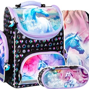 ZESTAW 3 el. Tornister szkolny ergonomiczny UNICORN Jednorożec (TEMBJR15SET3CZ)