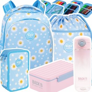 ZESTAW 5 el. Tornister Plecak CoolPack TURTLE  25 L stokrotki, DAISY SUN (F015834SET5CZ)