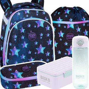 ZESTAW 5 el. Tornister Plecak CoolPack TURTLE  25 L gwiazdy, STAR NIGHT (F015830SET5CZ)