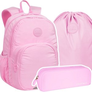 ZESTAW 3 el. Plecak CoolPack RIDER  27 L różowy, PASTEL / POWDER PINK (F109647SET3CZ)