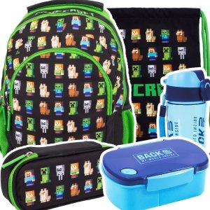 ZESTAW 5 el. Plecak wczesnoszkolny 19 L MINECRAFT Characters (502021200SET5CZ)