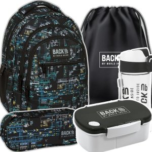 ZESTAW 5 el. Plecak szkolny młodzieżowy BackUP 26 L procesor, UKŁAD (PLB6O46SET5CZ)