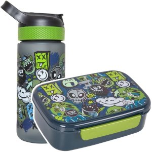 Zestaw bidon i śniadaniówka CoolPack BIBBY potworki, MONSTER TEAM 420ml (Z08824+Z18824)