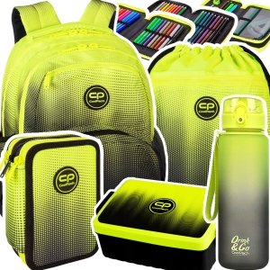 ZESTAW 5 el. Plecak CoolPack PICK  23 L żółte ombre, GRADIENT LEMON (E99510SET5CZ)