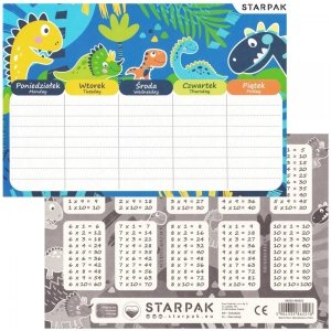 Plan lekcji z tabliczką mnożenia Dinozaury STARPAK (494352)