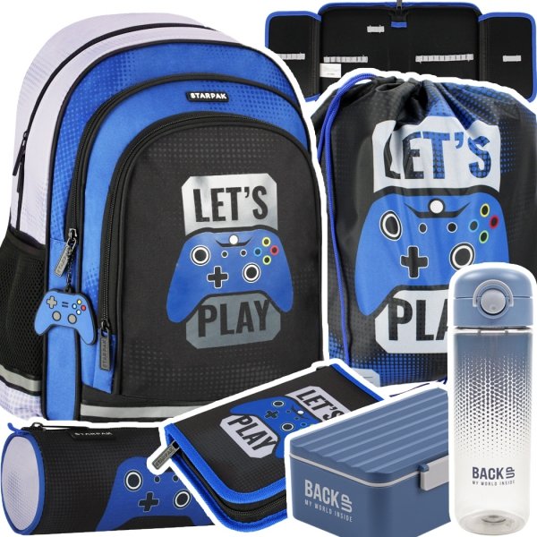 ZESTAW 6 el. Plecak wczesnoszkolny gra pady, GAMING PAD Starpak (527186SET6CZ)