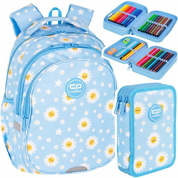 ZESTAW 2 el. Plecak wczesnoszkolny CoolPack JERRY 21 L stokrotki, DAISY SUN (F029834SET2CZ)