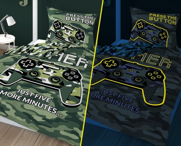 Pościel świecąca w ciemności GAMER PADY MORO 160 x 200 cm (3578A)