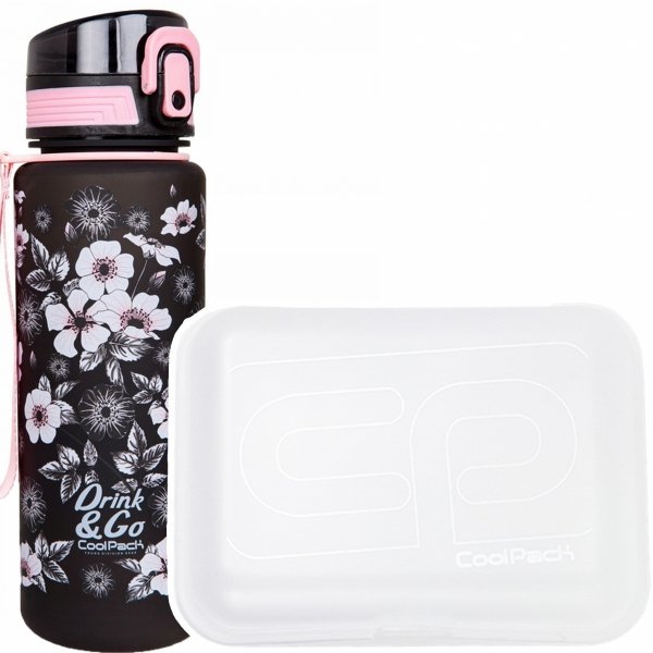 Zestaw bidon i śniadaniówka CoolPack BRISK kwiaty, HELEN 600 ml (Z16744+93491CP)