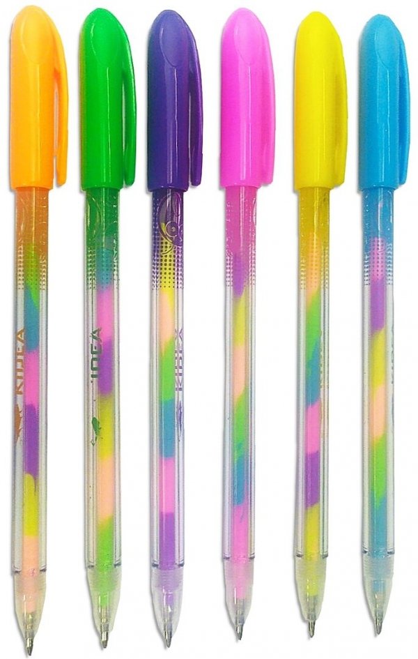Długopisy żelowe 6 kolorów Tęczowe Zapachowe KIDEA (DZZ6KA)