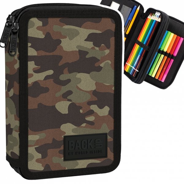 Piórnik z wyposażeniem, dwukomorowy BackUP MORO (PB6DW60)