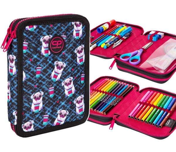 Piórnik CoolPack dwukomorowy z wyposażeniem JUMPER XL pieski, DOGS TO GO (D077322)