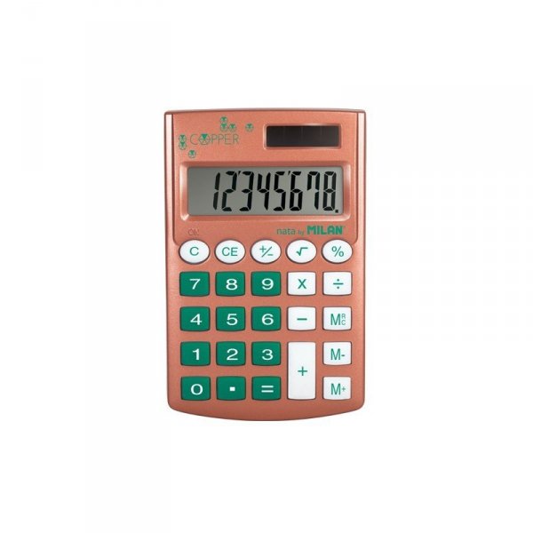 Kalkulator kieszonkowy SZKOLNY Milan Copper różowy (159506CP)