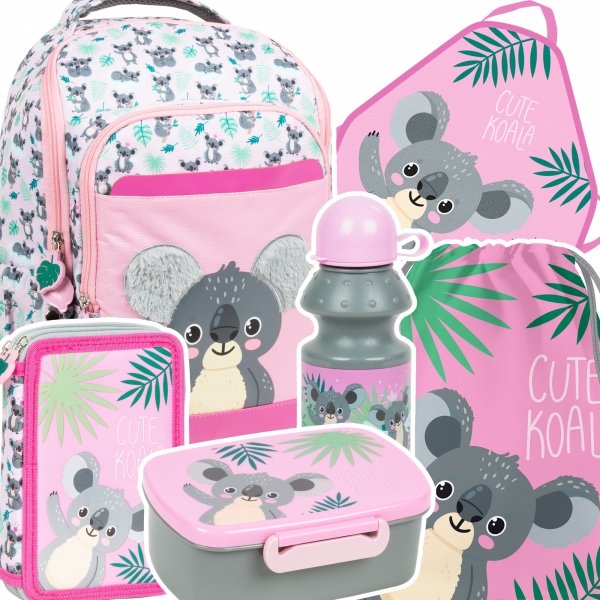 ZESTAW 6 el. Plecak szkolny CUTE KOALA Misie (PLSZKOA10SET6CZ)