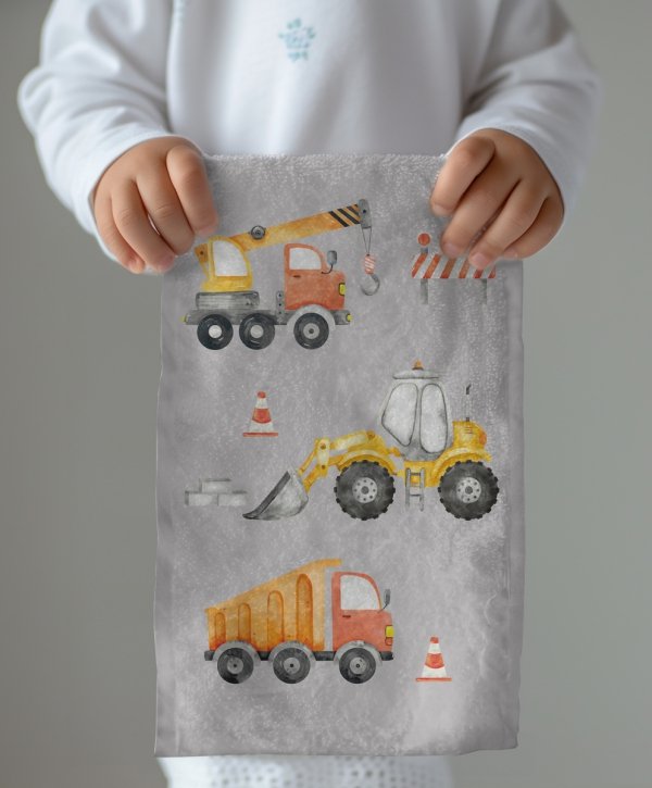 Ręcznik dziecięcy BUDOWA DŹWIG KOPARKA WYWROTKA 30 x 50 cm (21T)