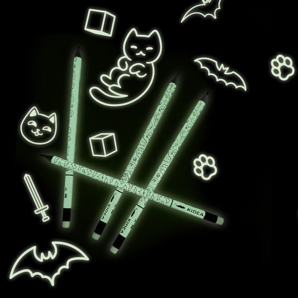Ołówek szkolny trójkątny z gumką HB świecący w ciemnści GAME dla fana gry MINECRAFT Kidea (OSCKA)