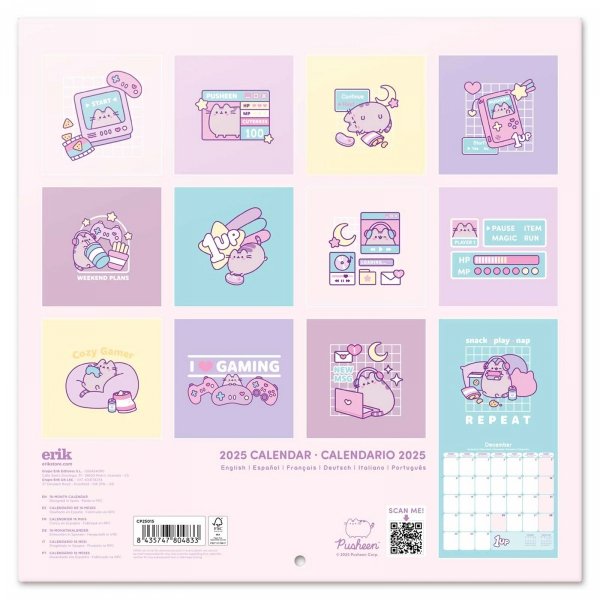 KALENDARZ PUSHEEN 2025 planszowy, ścienny (CP25015)