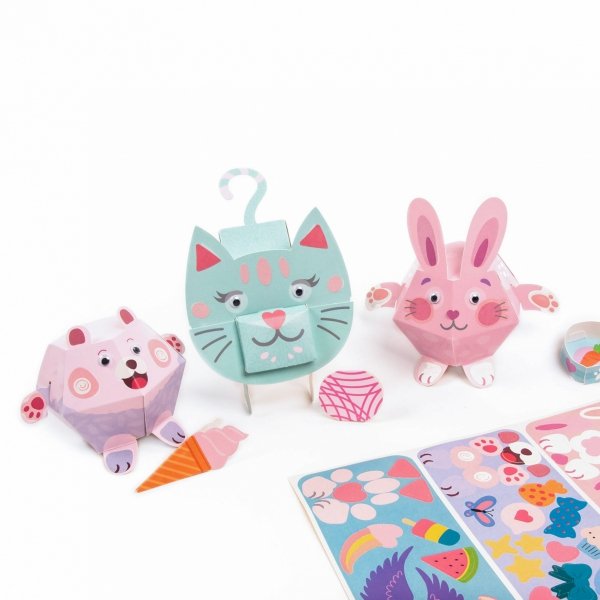Figurki 3D z naklejkami ZWIERZAKI Kidea (F3DNZWKA)