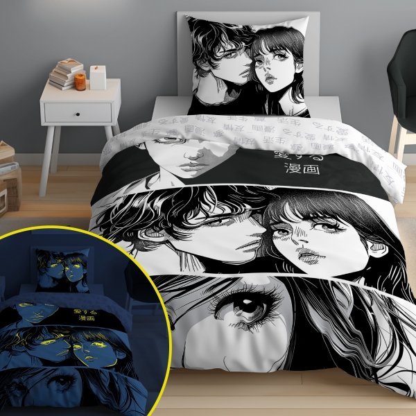 Pościel świecąca w ciemności MANGA Anime 140 x 200 cm (5207)