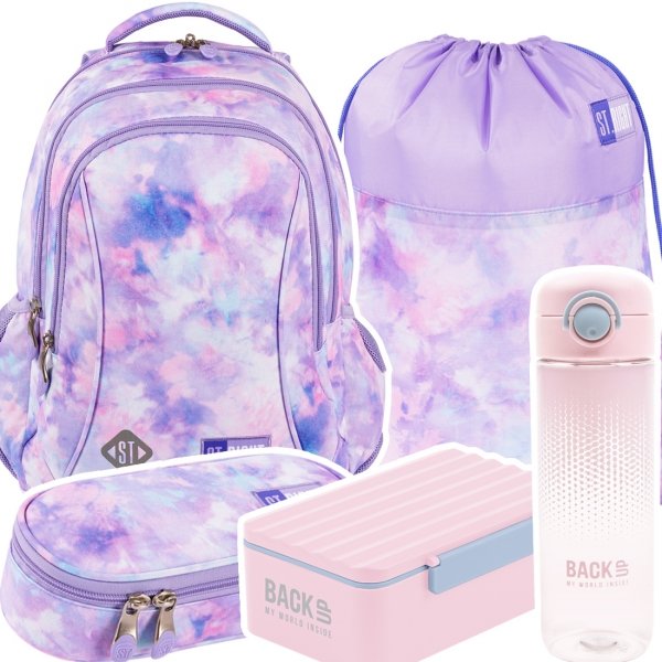 ZESTAW 5 el. Plecak wczesnoszkolny ST.RIGHT pastelowy, PASTEL DREAM BP26 (65875SET5CZ)
