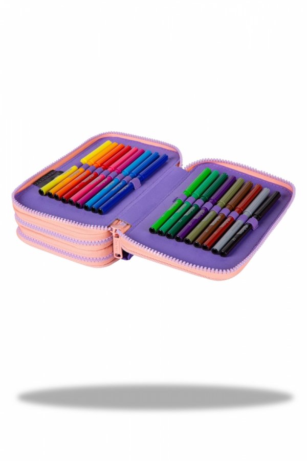 Piórnik CoolPack potrójny z wyposażeniem JUMPER 3 pomarańczowe ombre, GRADIENT BERRY (E67506)