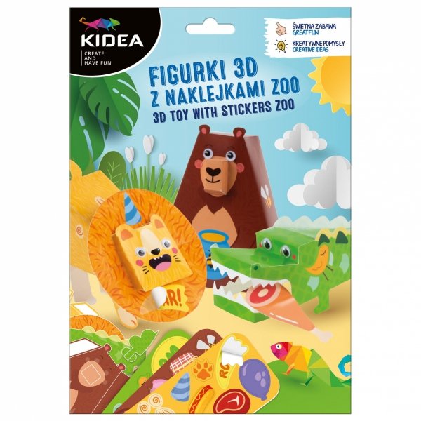 Figurki 3D z naklejkami ZOO Kidea (F3DNZOKA)