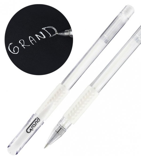 Długopis żelowy biały wkład GRAND (160-2279)