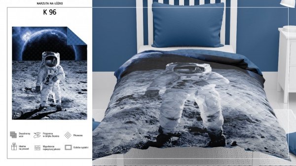 Narzuta dziecięca na łóżko KOSMOS Astronauta 170 x 210 cm (K96)
