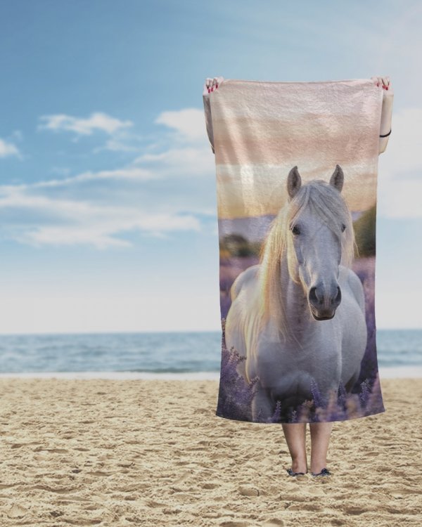 Ręcznik kąpielowy 70x140 HORSES KOŃ SIWEK Konik (WZ.87)