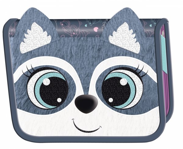 ZESTAW 6 el. Tornister Plecak wczesnoszkolny BAMBINO szop, RACOON B8 (63659SET6CZ)