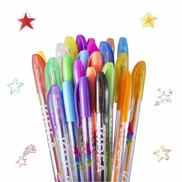 KIDEA Długopisy żelowe 24 kolory (DZ24KA)