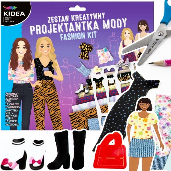 Zestaw projektantka z szablonami 10 arkuszy Kidea (ZPS10KA)