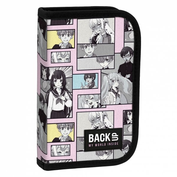 ZESTAW 5 el. Plecak szkolny młodzieżowy BackUP 26 L komiks anime, MANGA PASTEL (PLB6X02SET5CZ)