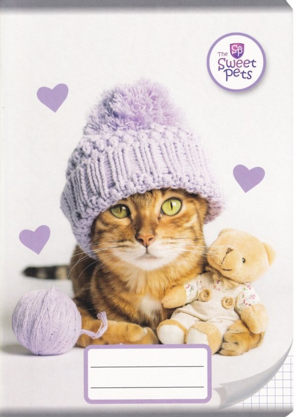 4x Zeszyt A5 w kratkę 32 kartki THE SWEET PETS KOTEK PIESEK (112599SET4CZ)