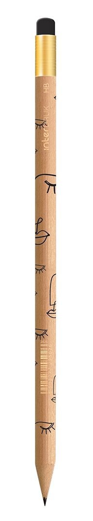6x Ołówek z gumką HB INTERDRUK Line Art (95026SET6CZ)