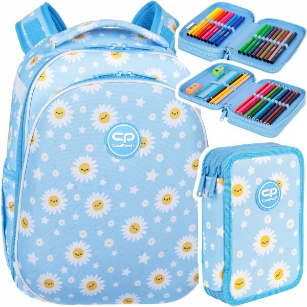 ZESTAW 2 el. Tornister Plecak CoolPack TURTLE  25 L stokrotki, DAISY SUN (F015834SET2CZ)