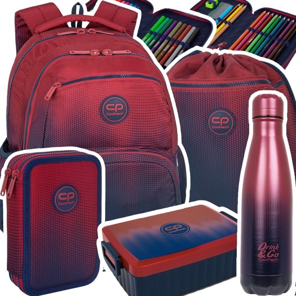 ZESTAW 5 el. Plecak CoolPack PICK  23 L granatowe ombre, GRADIENT COSTA (F099758SET5CZ)