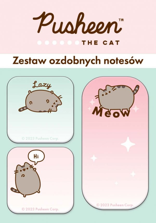 Zestaw 3 ozdobnych notesów notesy ozdobne samoprzylepne PUSHEEN (51939)