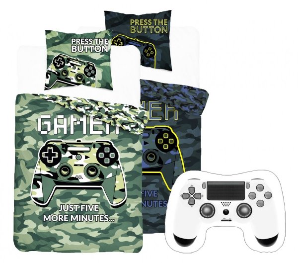 ZESTAW 2 el. Pościel świecąca w ciemności GAMER PADY MORO 140 x 200 cm (3578ASET2CZ)