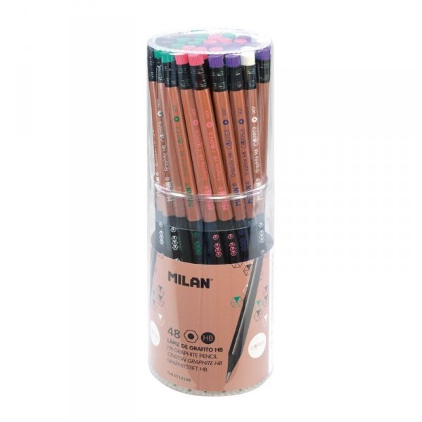 5 x Ołówek z gumką grafitowy MILAN Copper HB MIEDZIANY (0714148ZESTAW)