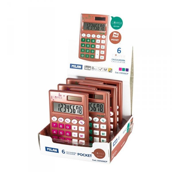Kalkulator kieszonkowy SZKOLNY Milan Copper zielony (159506CP)